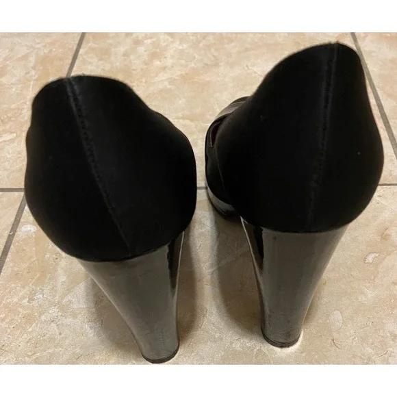 Vintage Dolce Gabbana High Flat Ballet Dress‎ Shoes Heels Silk Womens Sz 39 - Picture 9 of 11